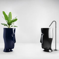 Kerasan Artwork Раковина свободностоящая "MOLOCO", с отверстием для слива в стену, цвет; Blu cobalto lucido