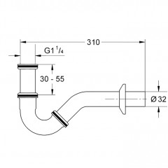 Kerasan Retro Сифон для биде 310мм,бронза