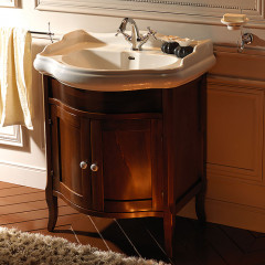 KERASAN Retro 7351, база 69см, с закругленым фасадом, под раковину 1046, цвет: noce (орех), ручки: керамика