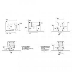 Kerasan Flo биде приставное 53 см, с 1 отв. под смеситель, цвет белый (крепить на силикон или на крепеж 762901)