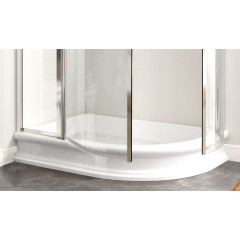 KERASAN Retro Поддон керамический полукруглый ассиметр. 80х120см DX, диаметр слива 90, цвет белый