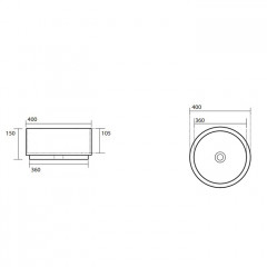 Kerasan Oke Раковина накладная круглая 40хH15 см, без отв под смеситель, цвет: белый