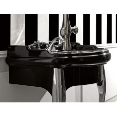 KERASAN Retro 73, раковина 73*54см с 3 отв., цвет: черный глянцевый