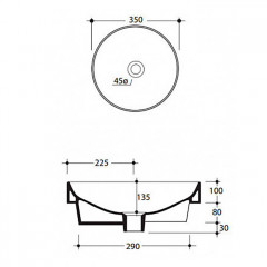 Kerasan Cento Умывальник накладной или встраиваемый D=35см, цвет белый