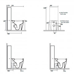 KERASAN бачок напольный UNICA, белый, с механизмом слива GEBERITхром