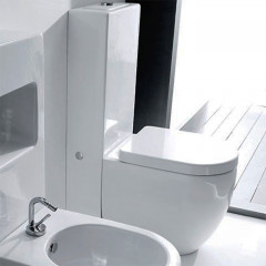 Kerasan Flo Унитаз приставной 52см, слив в стену, в комплекте с крепежом WB5N, цвет белый