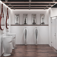 Kerasan Artwork Писсуар наполный "GROOVE", с креплением и сифоном, цвет белый