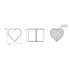 Kerasan Artwork Столик декоративный на стальной основе "CUORI", 50х50х41 см, цвет красный глянцевый