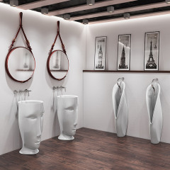 Kerasan Artwork Писсуар наполный "GROOVE", с креплением и сифоном, цвет белый