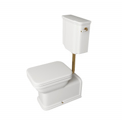 KERASAN Waldorf/Retro Механизм слива с боковой ручкой (уст-ка справа) для низкого бачка 4183/1072, без трубы, без подводки, цвет золото