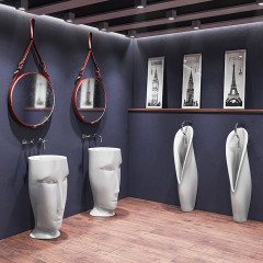 Kerasan Artwork Писсуар наполный "GROOVE", с креплением и сифоном, цвет белый