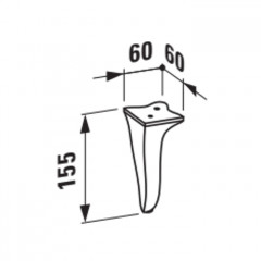Laufen New Classic Комплект ножек для мебели (2шт) 60х60х155 мм, цвет белый глянцевый