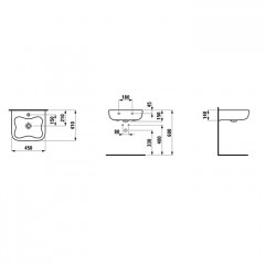 LAUFEN Florakids Раковина подвесная 450х410х140 мм,с 1 отв под смеситель, цвет белый/красный