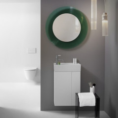 Laufen Kartell Тумба под раковину 815335, 440х270х600 мм, петли слева, полка открытая справа, цвет: белый матов (ВРЕМЕННО не поставляем!)