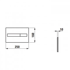Laufen Installation System LIS Смывная клавиша, двойной смыва, 250x10x160 мм AW1 хром матовый