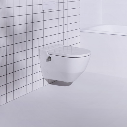 Laufen Cleanet Navia Унитаз-биде подвесной 580х370х380 мм, безободковый в компл с съемным сиденьем (микролифт), цвет белый матовый c покрытием LCC