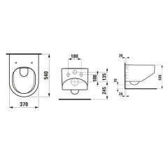 Laufen Sonar Унитаз подвесной, безободковый, с покр. LLC, цвет: белый глянец