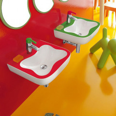 LAUFEN Florakids Раковина подвесная 450х410х140 мм,с 1 отв под смеситель, цвет белый/красный