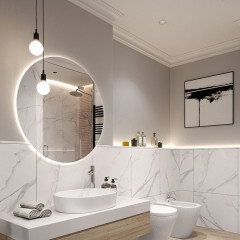 Laufen Frame 25 зеркало 550x23x550 мм, круглое, с LED-подсветкой