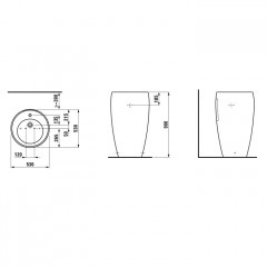 Laufen Alessi One Свободностоящая раковина 530х530х850мм без отв. под смеситель, с покр. LLC, цвет: белый
