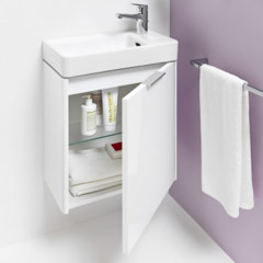 Laufen Base База для мини раковины 815955, 470x265x530 мм, 1 дверца, петли слева, органайзер для ящика, цвет белый матовый