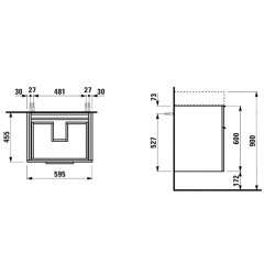 Laufen Kartell Раковина 600х460х120мм с 1 отв. под смеситель, с покр. LLC, цвет: белый