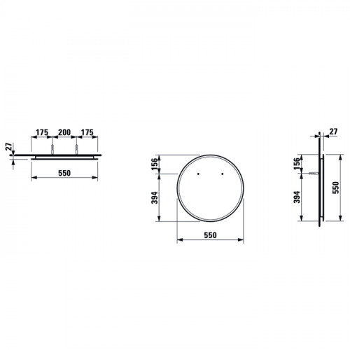 Laufen Frame 25 зеркало 550x23x550 мм, круглое, с LED-подсветкой