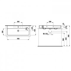 Laufen VAL Раковина 950х420х115мм с 1 отв. под смеситель, цвет: белый