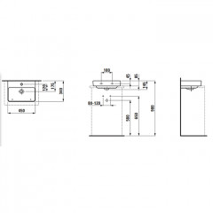 LAUFEN PRO S Раковина-мини 450х340х85 мм., для установки на поверхность, без отверстий для смесителя, цвет белый глянцевый