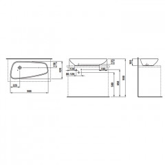 Laufen Palomba Раковина-чаша 900х420х160мм без перелива, без отв. под смеситель, цвет: белый