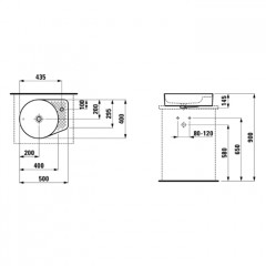 Laufen VAL Раковина-чаша 500х400х125мм без отв. под смеситель, цвет: белый
