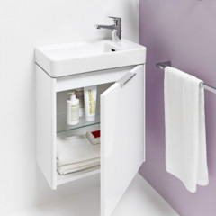 Laufen Base База для мини раковины 815954, 470x265x530 мм, 1 дверца, петли справа, органайзер для ящика, цвет белый глянцевый