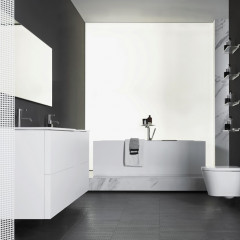 Laufen Kartell Ванна 1760x760x440мм, свободностоящая, со скрытым переливом, сисит. подъема, материал: композит, цвет: белый