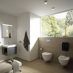 Laufen Pro Биде подвесное 530x360x335(430) мм, с 1 отв. под смесит, боковые отверстия для подвода воды, цвет: белый