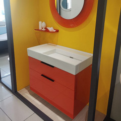 Laufen Kartell Тумба под раковину 810339, 895х455х615мм, с 2 выдвиж. ящиками, с сифоном, цвет: оранжевый глянцевый