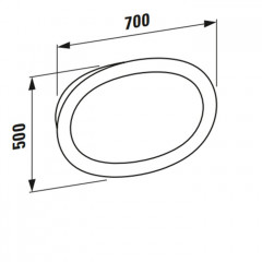 Laufen New Classic Зеркало в керамической раме с подсведкой LED 500х80х700 мм, цвет белый матовый