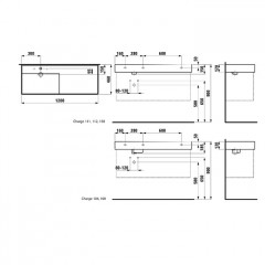 Laufen Kartell Раковина 1200х460х120мм без перелива, без отв. под смеситель, цвет: белый