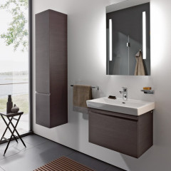 LAUFEN PRO S высокий шкаф 350x335x1650 мм, 1 дверца, петли слева, 4 стеклянные полки, цвет венге