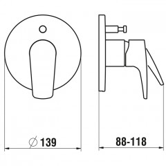 Laufen Laurin смеситель для ванны-душа скрытого монтажа, для установки с Simibox, с вакуумным прерывателем, цвет хром