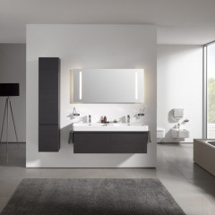 LAUFEN PRO S высокий шкаф 350x335x1650 мм, 1 дверца, петли слева, 4 стеклянные полки, цвет венге