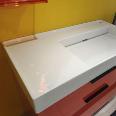 Laufen Kartell Тумба под раковину 810339, 895х455х615мм, с 2 выдвиж. ящиками, с сифоном, цвет: оранжевый глянцевый