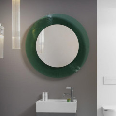 Laufen Kartell Зеркало круглое d=780мм, настенное, со скрытой подсветкой LED, цвет: изумрудный зеленый