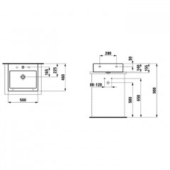Laufen Living City Раковина 500х460х140мм с 1 отв. под смеситель, цвет: белый
