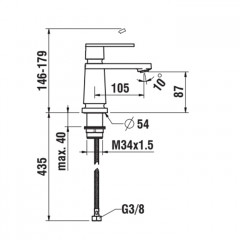 Laufen THE NEW CLASSIC смеситель для раковины, излив 105 мм, без донного клапана, хром