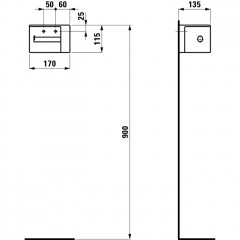 Laufen VAL держатель для туалетной бумаги левый 170x130x115 мм, белый