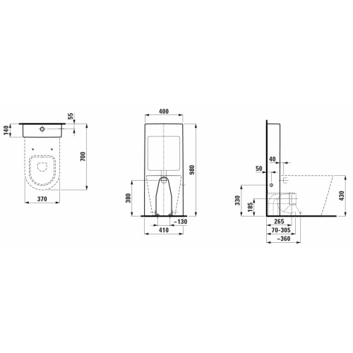 Laufen Universal Бачок напольный для приставного унитаза с механизмом слива, цвет: белый (со склада продаем с унитазом 8.2385.1 )