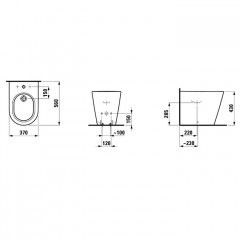 Laufen Kartell Биде напольное 560х370х430мм, с 1 отв. под смеситель, без боковых отв, с покр. LLC, цвет: белый