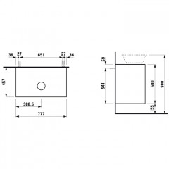Laufen New Classic База под раковину подвесная , 780х450х350 мм, 2 ящика, цвет серый (для раковины 812852, 812853)