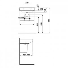 LAUFEN Pro S Полупьедестал для раковин 8.1096.2/3, 8.1096.4/7, 8.1396.5/6, 8.1496.5/6/8, цвет белый (со склада продаем с раковинами по запросу без!)