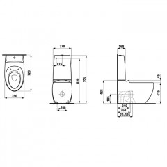 Laufen Alessi One Бачок для моноблока, с механизмом слива, с покр. LLC, цвет: белый